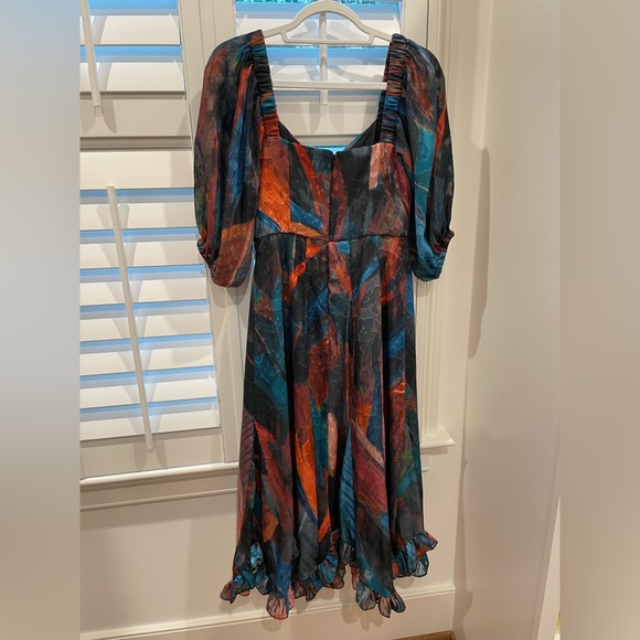 Anthropologie HUTCH PUFF-SLEEVE MIDI DRESS Size 2 Petite - Picture 3 of 3